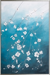 Picture of White Flower in Blue OP0715-1