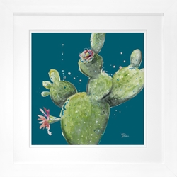 Picture of Natural Desert Cactus on Blue I       GL1054