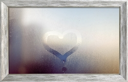 Picture of Love Heart Drawing on Glass  GL2912